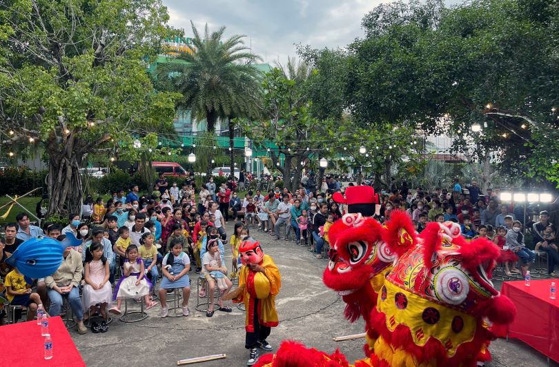 Tại sự kiện Đêm hội trăng rằm, con đoàn viên còn được thưởng thức nhiều sinh hoạt vui tươi. Ảnh: Thanh Nhàn