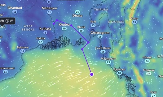 Tàn dư bão Yagi đang hồi sinh, dự báo mạnh lên thành áp thấp nhiệt đới. Ảnh: Zoom Earth