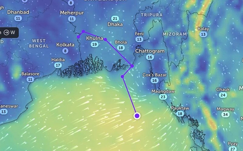 Tàn dư bão Yagi đang hồi sinh, dự báo mạnh lên thành áp thấp nhiệt đới. Ảnh: Zoom Earth