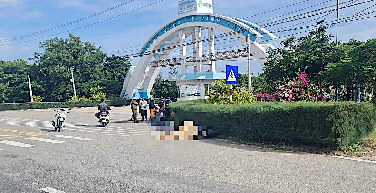 Hien truong vu tai nan khien nguoi vo tu vong. Anh: Duy Tuan 