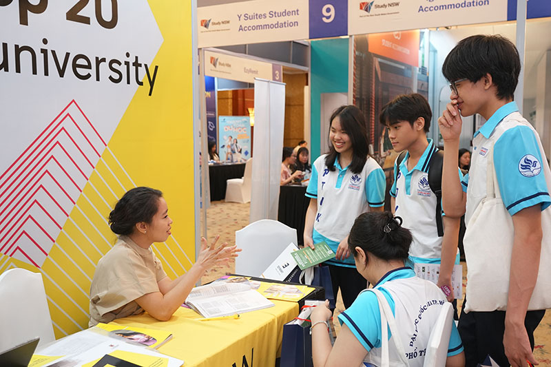 Triển lãm Du học bang New South Wales 2024 đã nhận được nhiều phản hồi tích cực từ các học sinh và phụ huynh tham dự. Ảnh: DN cung cấp