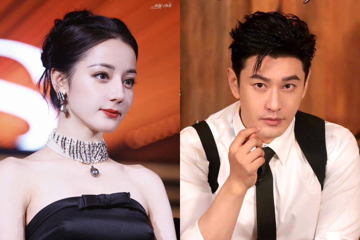 Các diễn viên Trung Quốc Địch Lệ Nhiệt Ba và Huỳnh Hiểu Minh. Ảnh: Weibo