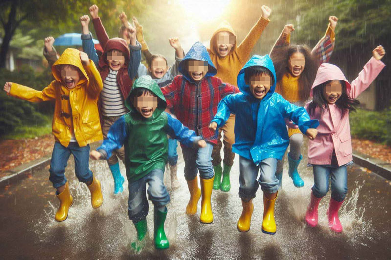 Mùa mưa khiến trẻ em dễ mắc các bệnh về đường hô hấp và tiêu hóa. Ảnh: AI - Ngọc Thùy