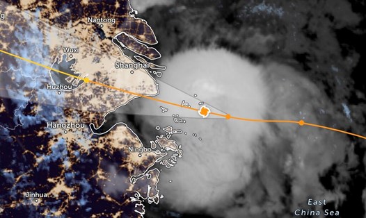 Bão Bebinca là cơn bão mạnh nhất trong hơn 75 năm qua dự kiến đổ bộ Trung Quốc sáng nay. Ảnh: Zoom Earth