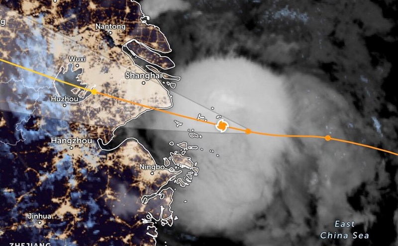 Bão Bebinca là cơn bão mạnh nhất trong hơn 75 năm qua dự kiến đổ bộ Trung Quốc sáng nay. Ảnh: Zoom Earth