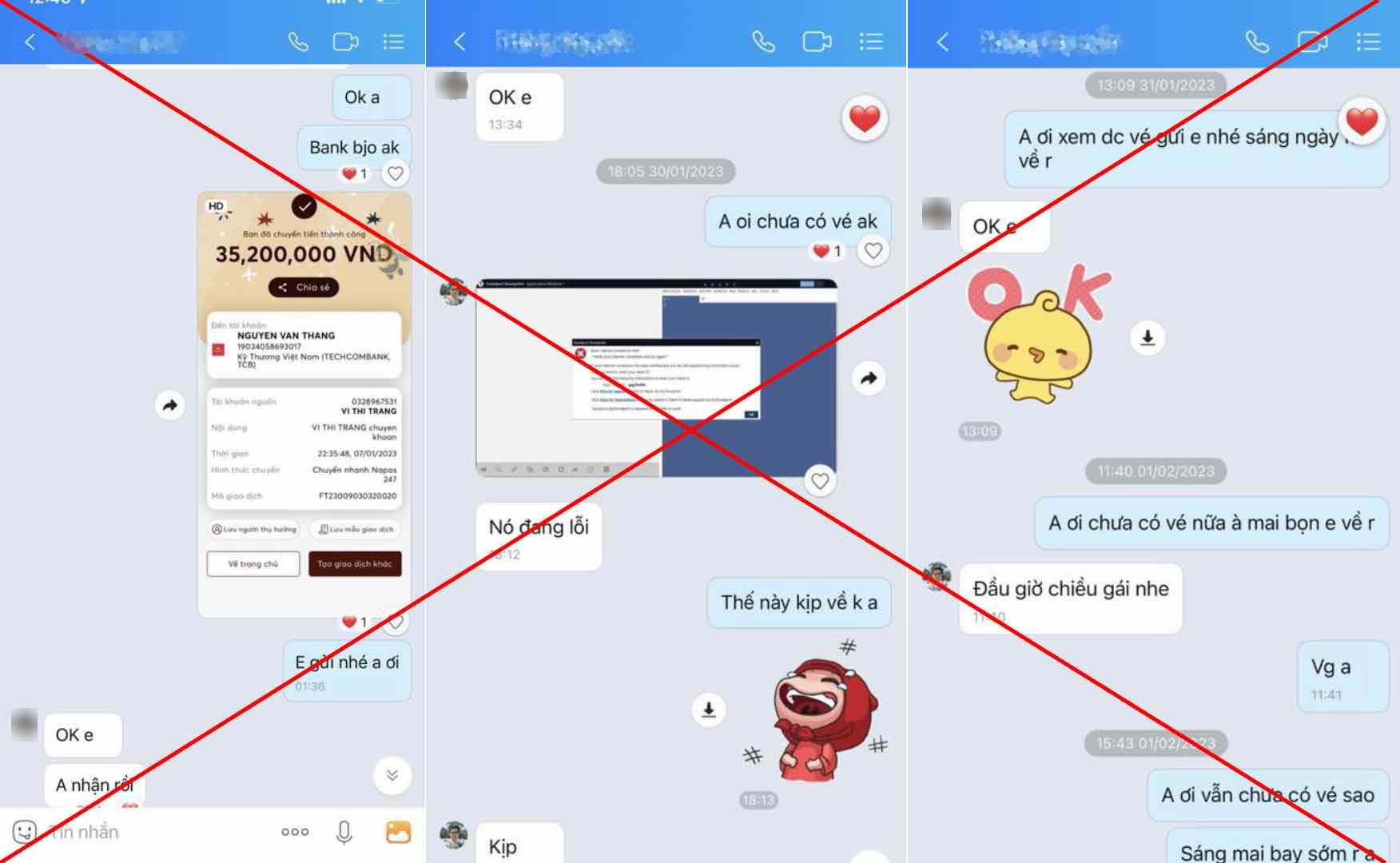  Một nạn nhân chia sẻ thông tin về thủ đoạn bị lừa vé máy bay giá rẻ lên đến 32 triệu đồng. Ảnh: Nhân vật cung cấp
