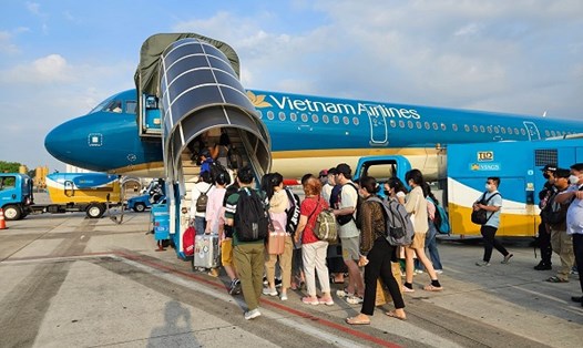 Vietnam Airlines cung ứng vé máy bay trong dịp cao điểm Tết Nguyên đán 2025. Ảnh: Vietnam Airlines