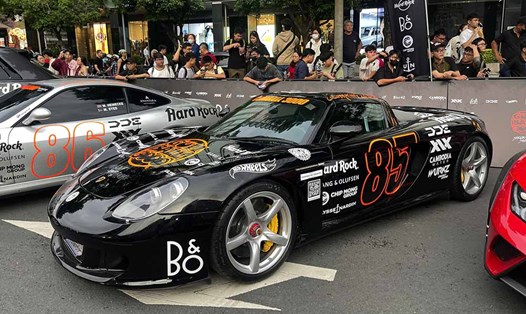 Chiếc Porsche của doanh nhân người Thái Lan gây chú ý ở Gumball 3000. Ảnh: Thanh Vũ