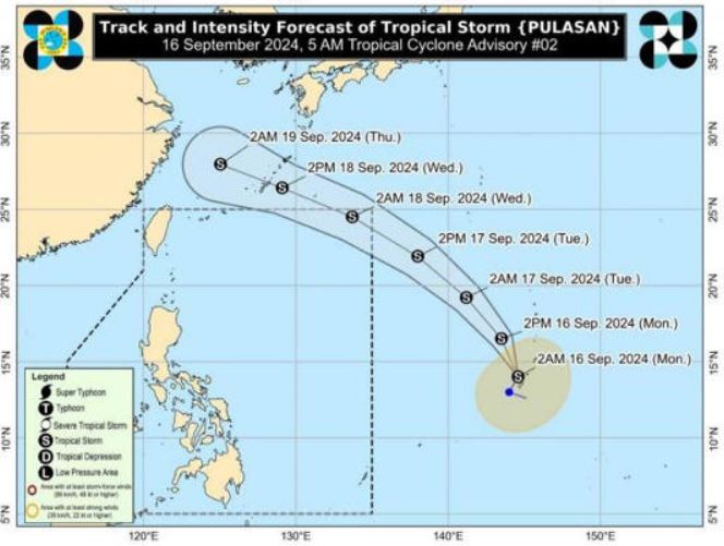 Du bao duong di bao Pulasan. Anh: PAGASA