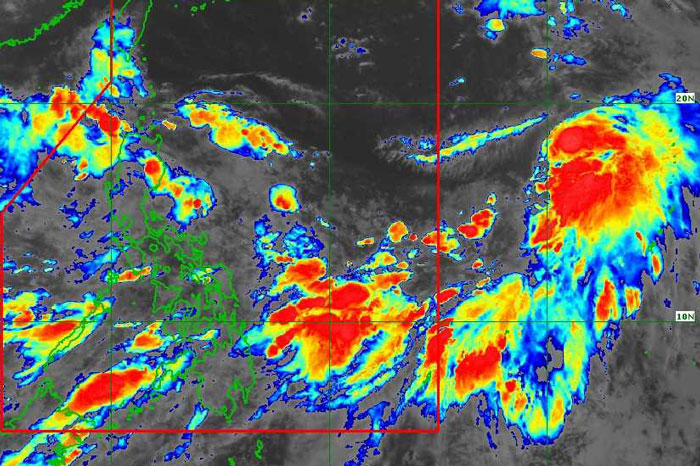 Áp thấp nhiệt đới Gener trên đất liền Luzon, Philippines sáng 17.9.2024. Ảnh: PAGASA