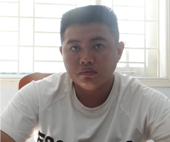 Cao Văn Hiếu tại cơ quan công an. Ảnh: Công an thành phố Đà Nẵng