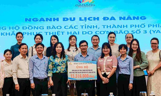 Sở Du lịch TP Đà Nẵng tổ chức phát động ủng hộ đồng bào các tỉnh, thành phố miền Bắc khắc phục thiệt hại sau cơn bão số 3. Ảnh: Sở Du lịch TP Đà Nẵng