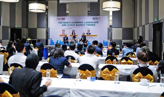 Đại diện BIDV và các Chuyên gia Kinh tế chia sẻ tại Hội thảo. Ảnh: BIDV