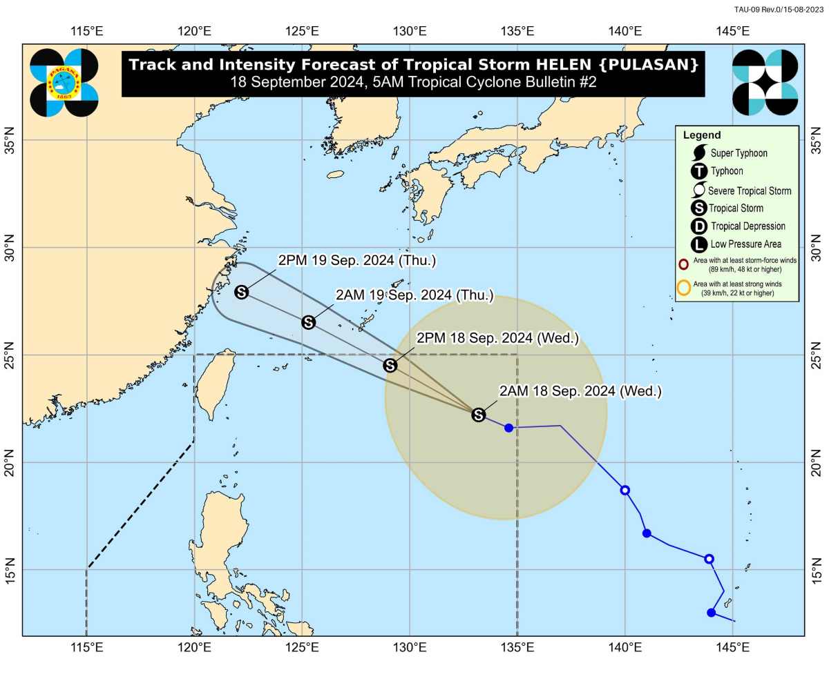 Du bao duong di cua bao Helen (Pulasan). Anh: PAGASA