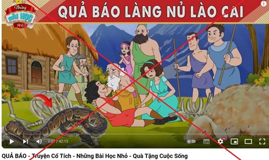 Video tiêu đề "Quả báo Làng Nủ Lào Cai" gây bức xúc. Ảnh: YouTube Những bài học nhỏ