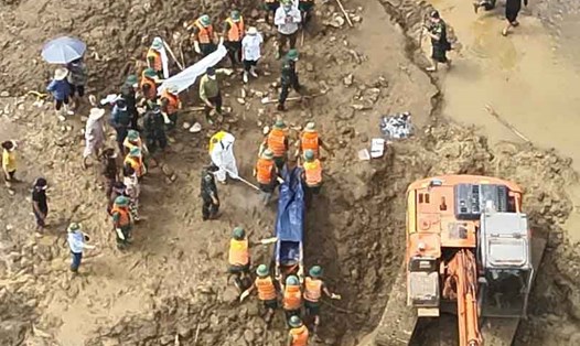 Một thi thể được tìm thấy tại thôn Làng Nủ (Bảo Yên, Lào Cai). Ảnh: UBND huyện Bảo Yên