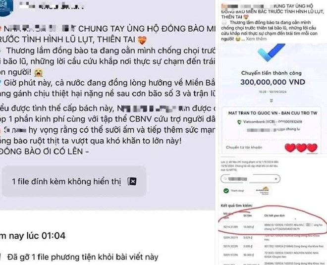 Sau công bố sao kê tiền ủng hộ đồng bào ảnh hưởng bão lũ của Ủy ban Mặt trận Tổ quốc Việt Nam, cộng đồng mạng đã "check VAR" nhiều người nâng khống tiền ủng hộ. Ảnh: Hình ảnh chia sẻ trên mạng xã hội BEAT HP ngày 13.9