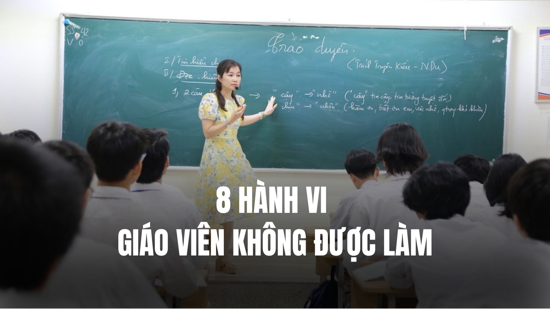 Điều 13 dự thảo Luật Nhà giáo nêu rõ 8 hành vi giáo viên không được làm. Đồ họa: Anh Đức