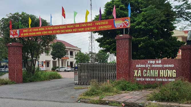 Trụ sở UBND xã Cảnh Hưng (Tiên Du, Bắc Ninh). Ảnh: Vân Trường