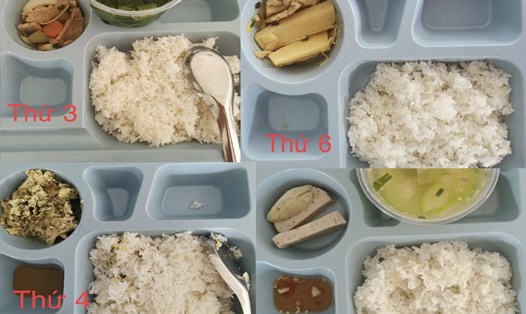 Hình ảnh một số bữa cơm được đăng tải lên mạng xã hội. Ảnh: Người dân cung cấp