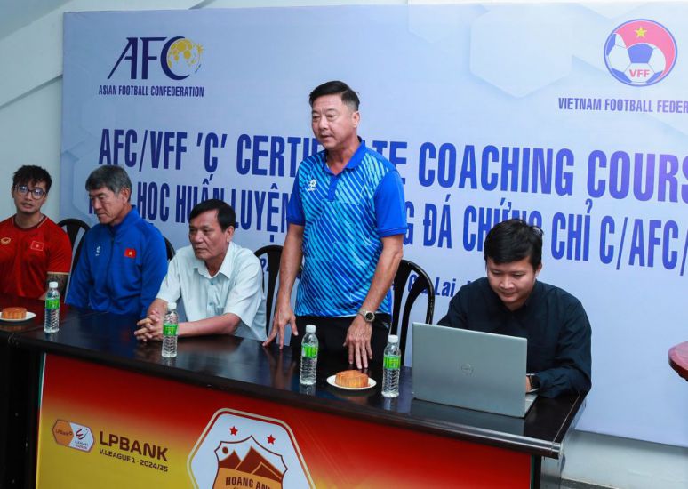 Khóa học huấn luyện viên bóng đá chứng chỉ C AFC/VFF sẽ diễn ra từ ngày 12 - 24.9.2024 tại Gia Lai. Ảnh: VFF