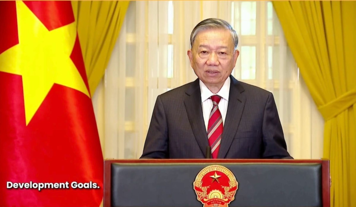 Tổng Bí thư, Chủ tịch nước Tô Lâm gửi thông điệp tới sự kiện Lời kêu gọi toàn cầu về Hội nghị thượng đỉnh Tương lai ngày 12.9.2024. Ảnh: Bộ Ngoại giao