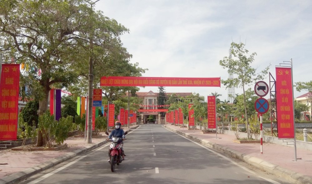 Khu trung tâm huyện Vụ Bản (tỉnh Nam Định). Ảnh: Namdinh.gov.vn