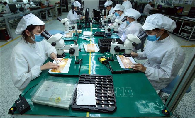 Electronic component production at 4P Company Limited (Hung Yen), a project with large investment capital, advanced technology, and the ability to deeply participate in regional and global supply chains. Photo: VNA