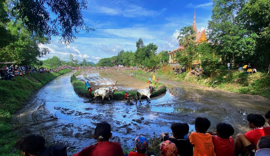 Chua Ro bull racing ground is located next to Chua Ro. Photo: Nguyen Nham
