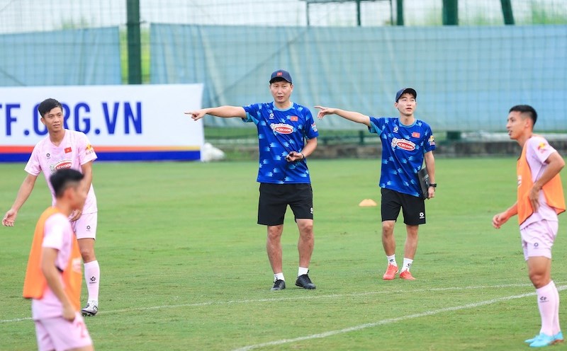 Đội tuyển Việt Nam tập luyện ngày 2.9. Ảnh: Minh Dân