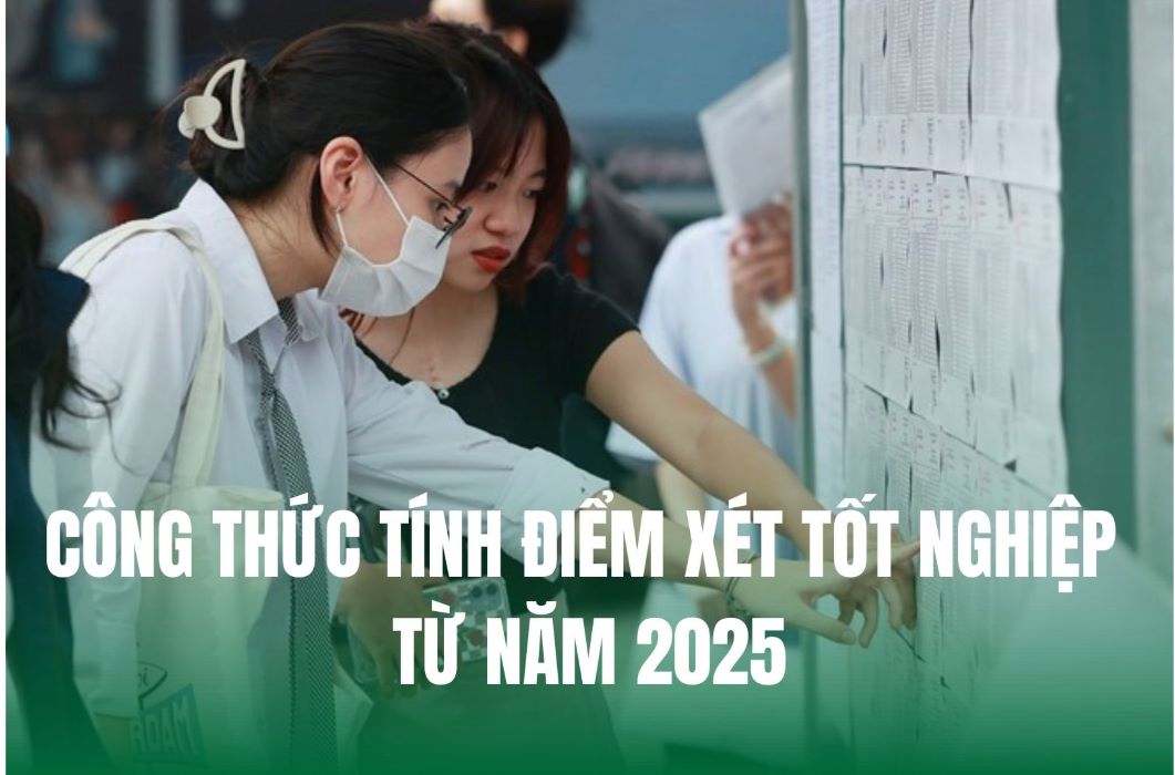 Công thức tính điểm xét tốt nghiệp THPT mới dự kiến được Bộ GDĐT áp dụng từ năm 2025. Đồ họa: Anh Đức