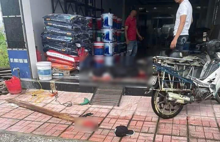 Hiện trường xảy ra vụ án mạng chồng sát hại  vợ ở xã Thanh Sơn, Kiến Thụy, Hải Phòng. Ảnh: Minh Hùng