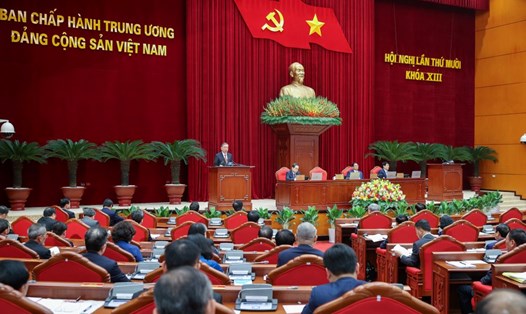 Hội nghị Trung ương 10 khóa XIII diễn ra từ ngày 18-20.9 tại Hà Nội. Ảnh: Nhật Bắc