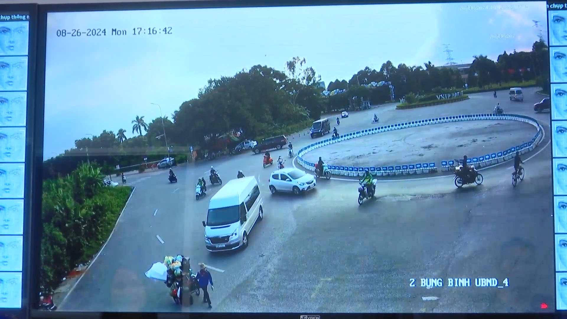 Hình ảnh truyền về từ camera an ninh tại phường Phù Chẩn (TP Từ Sơn, Bắc Ninh). Ảnh: Vân Trường