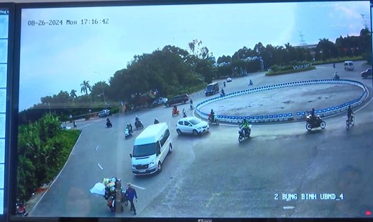 Hình ảnh truyền về từ camera an ninh tại phường Phù Chẩn (TP Từ Sơn, Bắc Ninh). Ảnh: Vân Trường