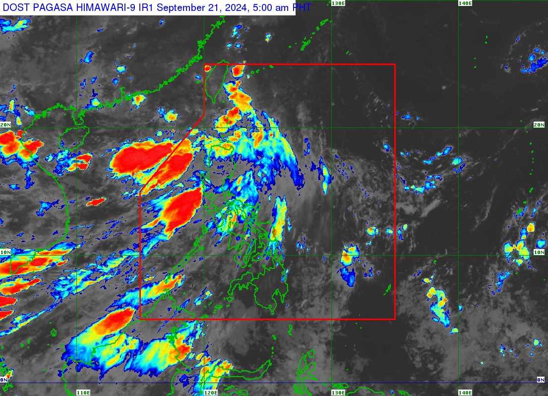 Áp thấp nhiệt đới gần Philippines hồi 5h ngày 21.9.2024. Ảnh: PAGASA