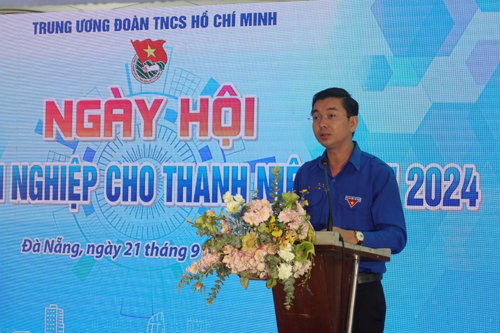 Ong Nguyen Ba Duan - Chu tich Hoi LHTN Viet Nam TP Da Nang phat bieu tai ngay hoi. Anh: Tran Thi