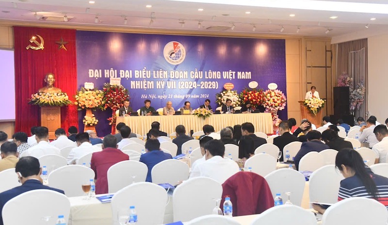 Dai hoi Dai bieu Lien doan cau long Viet Nam nhiem ky 2024 - 2029. Anh: Bui Luong