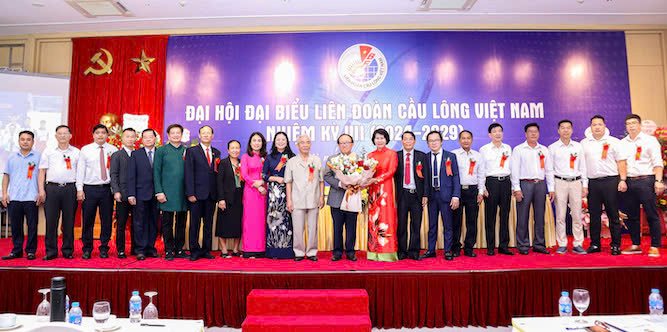 Ban Chap hanh Lien doan cau long Viet Nam nhiem ky 2024-2029. Anh: Bui Luong