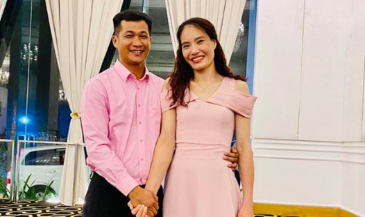 Chồng là động lực để chủ công Nguyễn Thị Xuân tiếp tục theo đuổi đam mê bóng chuyền ở tuổi 38. Ảnh: Nhân vật cung cấp