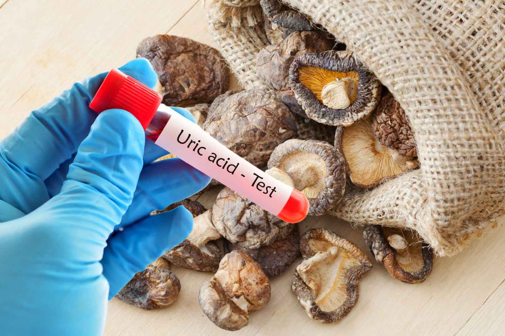 Loại nấm khi khô có thể làm tăng axit uric ngang hải sản