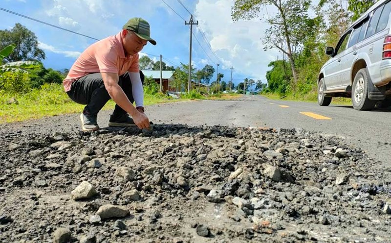 National Highway 14C is an important border route but is damaged almost every year. Photo: Thanh Tuan