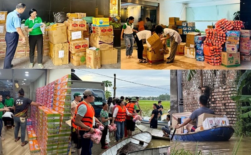 Manulife Insurance directly gives gifts to support people. Photo: Vietnam Insurance Association