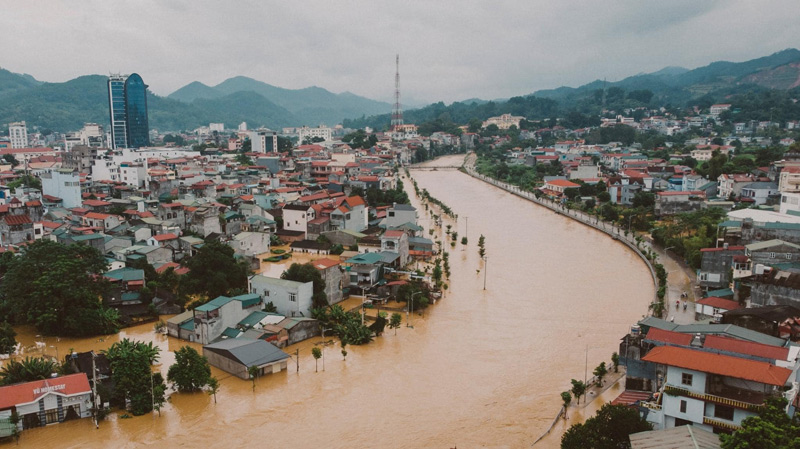 Lu vay kin thanh pho Cao Bang trong sang 9.9 vua qua. Anh: Ha Cuong.