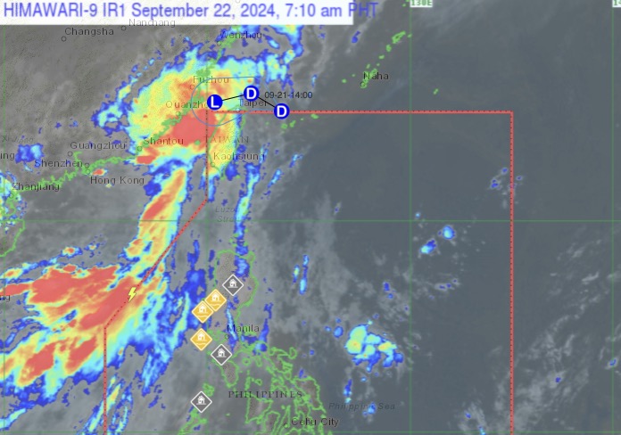 Áp thấp nhiệt đới Igme dự báo gây mưa lớn tới cực lớn ở Đài Loan (Trung Quốc). Ảnh: PAGASA