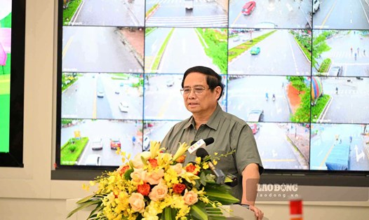 Thủ tướng Chính phủ Phạm Minh Chính phát biểu tại Hội nghị sáng nay. Ảnh: Vũ Thúy