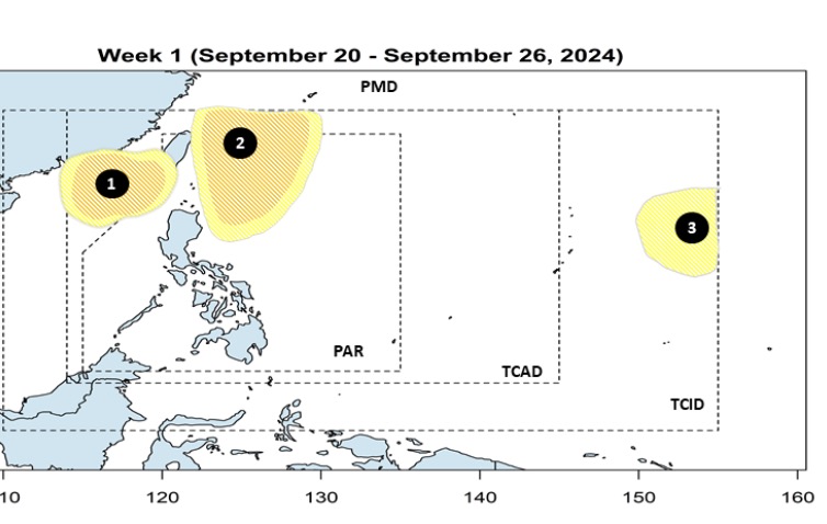 Du bao hoat dong cua ap thap trong khu vuc cua Philippines den 26.9. Anh: PAGASA