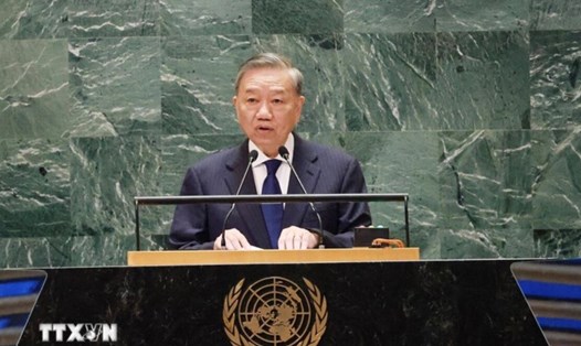 Tổng Bí thư, Chủ tịch nước Tô Lâm phát biểu tại Hội nghị Thượng đỉnh Tương lai. Ảnh: TTXVN