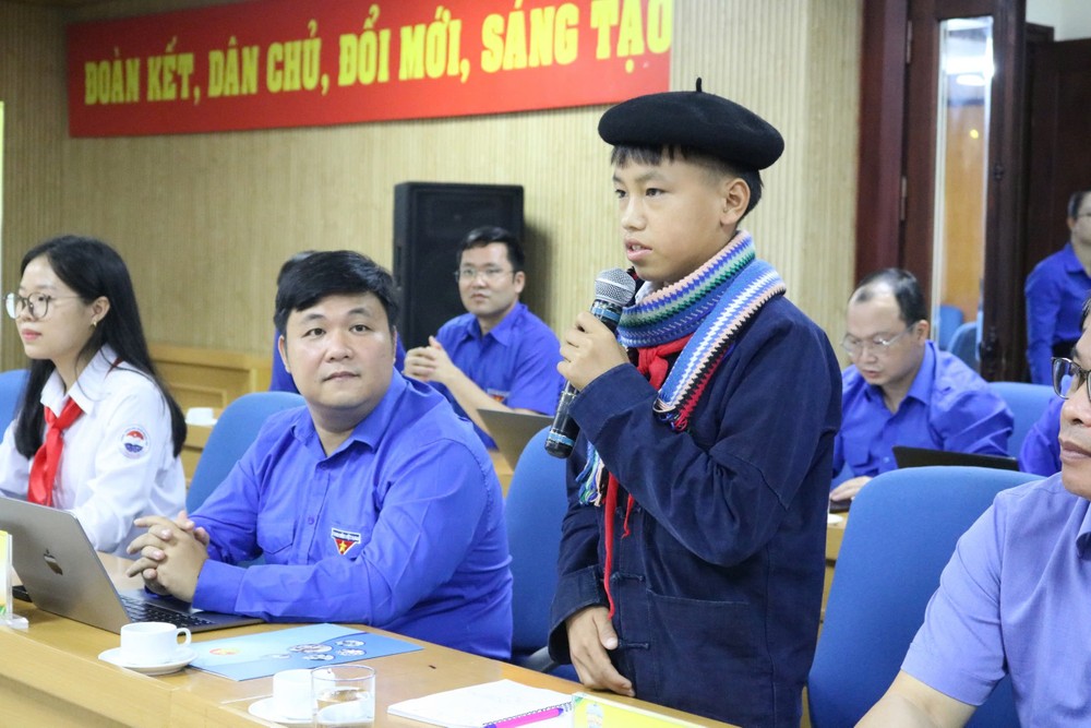 Delegate of the 2nd Mock Session of the Children's National Assembly, 2024 - Thao Mi Phenh from Meo Vac district, Ha Giang. Photo: Luu Trinh