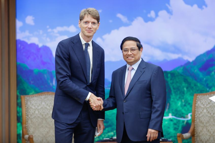 Ủy viên Bộ Chính trị, Thủ tướng Chính phủ Phạm Minh Chính đánh giá cao hoạt động đầu tư của A.P. Moller và Maersk vào Việt Nam. Ảnh: VGP